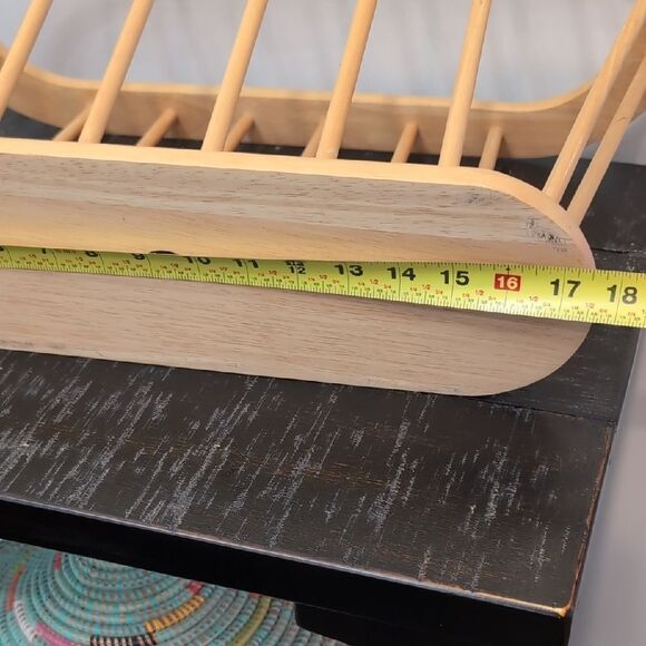 Vintage MCM Thai Beechwood Magazine Rack Holder By Dolphin - Picture 3 of 5